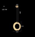 Ver imagem 4 de Lustre Pendente Argola Dourada Led 7w 17cm 3000k Bivolt J8898