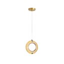 Ver imagem 1 de Lustre Pendente Argola Dourada Led 7w 17cm 3000k Bivolt J8898