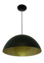 Ver imagem 1 de Lustre Pendente Meia Lua 30 cm Alumínio Preto Com Dourado Acetinado