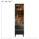 Ver imagem 3 de Cristaleira Mdf 1 Porta Reflecta 2 Gavetas 60cm Proença