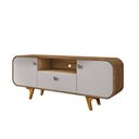 Ver imagem 2 de Rack para Tv até 55 Polegadas Noronha 2 Portas 1 Gaveta Cinamomo/off White - Móveis Bechara