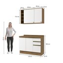 Ver imagem 4 de Armário de Cozinha Compacta Garrafeiro 100% Mdf 120cm Nogueira/branco Celeste Kappesberg