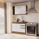 Ver imagem 1 de Armário de Cozinha Compacta Garrafeiro 100% Mdf 120cm Nogueira/branco Celeste Kappesberg