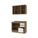 Ver imagem 5 de Armário de Cozinha Compacta Garrafeiro 100% Mdf 120cm Nogueira/branco Celeste Kappesberg