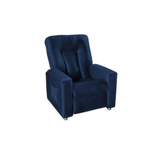 Poltrona Do Papai Reclinável Pallas Mx5 - Veludo Azul Marinho