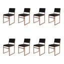 Ver imagem 1 de Kit 8 Cadeiras Industrial Isa Veludo Preto Base Cobre para Mesa Sala Cozinha - Cobre-Preto