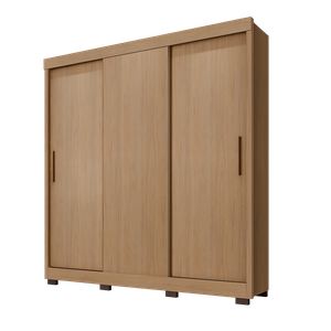 Guarda Roupa Casal Roupeiro Lion 3 Portas de Correr Quarto - Nature