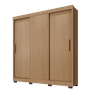 Guarda Roupa Casal Roupeiro Lion 3 Portas de Correr Quarto - Nature - 1