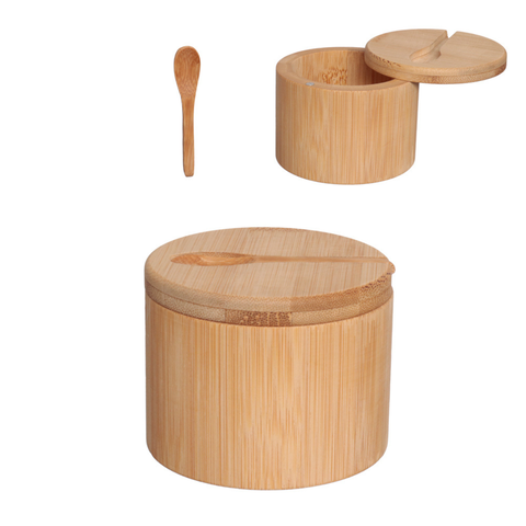 Açucareiro de Bambu com Colher e Tampa 210ml Hauskraft