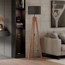 Ver imagem 2 de Abajur Roma Tripe Madeira Macica para Mesa Cabeceira Quarto Sala Estar Decoração Design - Preto