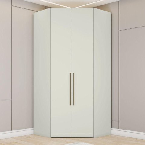 Canto Closet Modulado Bellagio 3 Gavetas 4 Prateleiras MDF-MDP 109.5cm Bege