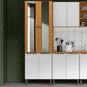 Ver imagem 5 de Paneleiro 4 Portas 100% Mdf com Vidro e 4 Prateleiras Luna Cinamomo/branco