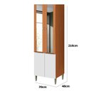 Ver imagem 3 de Paneleiro 4 Portas 100% Mdf com Vidro e 4 Prateleiras Luna Cinamomo/branco