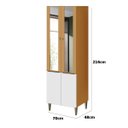 Ver imagem 3 de Paneleiro 4 Portas 100% Mdf com Vidro e 4 Prateleiras Luna Cinamomo/branco