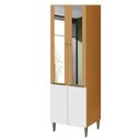 Ver imagem 1 de Paneleiro 4 Portas 100% Mdf com Vidro e 4 Prateleiras Luna Cinamomo/branco