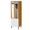 Paneleiro 4 Portas 100% Mdf com Vidro e 4 Prateleiras Luna Cinamomo/branco - 1