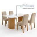 Ver mais imagens de Conjunto de Mesa 4 Lugares Isla e Cadeiras Lyra Tampo Vidro/MDF 120x80cm Cinamomo e Off White