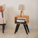 Ver imagem 1 de Mesa de Cabeceira Natural & Colors 2 Prateleiras Pé Longo