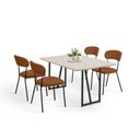 Ver imagem 2 de Conjunto para Sala de Jantar com 4 Cadeiras Betina Preto/Black/Terracota/Off White