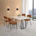 Ver imagem 1 de Conjunto para Sala de Jantar com 4 Cadeiras Betina Preto/Black/Terracota/Off White