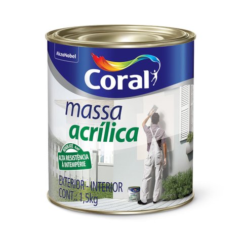 Massa Acrílica Coral 1,5kg Branco