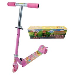 Patinete Infantil 3 Rodinhas com Luz Led e Freio Ajustável Cor:Rosa - 4