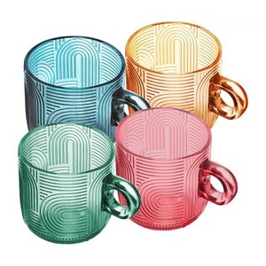 Conjunto 4 Xícaras de Vidro Colorido Frankfurt 220ml - Wolff