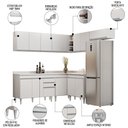 Ver imagem 3 de Armário de Cozinha Modulado de Canto 7 Peças Cp20 Balcão com Tampo Branco - Lumil Lumil Móveis