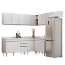 Ver imagem 2 de Armário de Cozinha Modulado de Canto 7 Peças Cp20 Balcão com Tampo Branco - Lumil Lumil Móveis