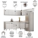 Ver imagem 3 de Armário de Cozinha Modulado de Canto 7 Peças Cp20 Balcão com Tampo Branco - Lumil Lumil Móveis