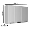 Ver imagem 3 de Armário Aéreo de Cozinha 120cm 3 Portas 100% Mdf Phoenix Móvel na Caixa