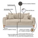 Ver imagem 7 de Sofá Living 3 Lugares Bouclê 220cm Bege London