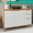 Ver imagem 2 de Balcão com Tampo Banheiro 3 Portas 2 Gavetas 120 cm MDF Bari Freijo Off Acetinado Poliman