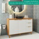 Ver imagem 5 de Balcão com Tampo Banheiro 3 Portas 2 Gavetas 120 cm MDF Bari Freijo Off Acetinado Poliman