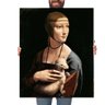 Quadro Decorativo Leonardo da Vinci Dama com Arminho:Grande 77x64cm/Chassi com Borda Infinita - 1