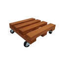 Ver imagem 1 de Suporte Vaso Quadrado 22cm Roda Preta Mogno