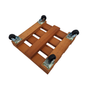 Ver imagem 3 de Suporte Vaso Quadrado 22cm Roda Preta Mogno
