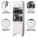 Ver imagem 4 de Paneleiro Alto com Nicho Micro-ondas 4 Portas Lara Branco