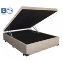 Ver imagem 2 de Cama Box Baú Casal Platinum Acolchões Suede Bege 41x138x188