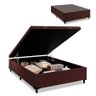 Base Box Baú Casal Suede Marrom (42x138x188) - 1