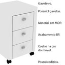 Ver imagem 3 de Gaveteiro para Escritório Home Office ME4108 MDP Branco - Gran Belo