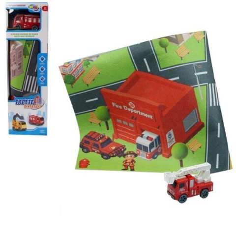 Tapete Infantil Divertido Pista de Corrida Hot Wheels Cidade com Carrinho Tatame Educativo Quarto In