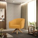 Ver imagem 2 de Poltrona Decorativa Giratória Ma30 Stella Bouclê Mostarda - D’Rossi