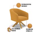 Ver imagem 3 de Poltrona Decorativa Giratória Ma30 Stella Bouclê Mostarda - D’Rossi