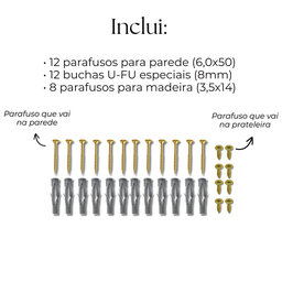 4 Suportes Mão Francesa 20cm Invisível para Prateleiras Aço Alta Resistência Estilo Moderno - 9