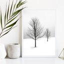 Ver imagem 2 de Quadro Decorativo Árvores na Neve 24x18cm - com Vidro:madeira Preta