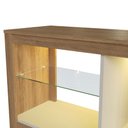 Ver imagem 4 de Rack para Tv 55 Polegadas 136cm C/ Nicho 2 Prateleiras e Led Cor:mel com Arenas