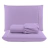 Jogo Cama Lençol Unique King Micro Percal 400 Fios Ponto Palito 3 Peças - Lilás - 1