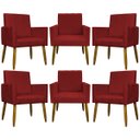 Ver imagem 1 de Kit 6 Poltronas Decorativas para Sala Mari Suede