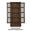 Ver imagem 3 de Cristaleira Antiga Madeira Maciça 2 Portas Vidro 1 Gaveta Imbuia Dione Shop JM